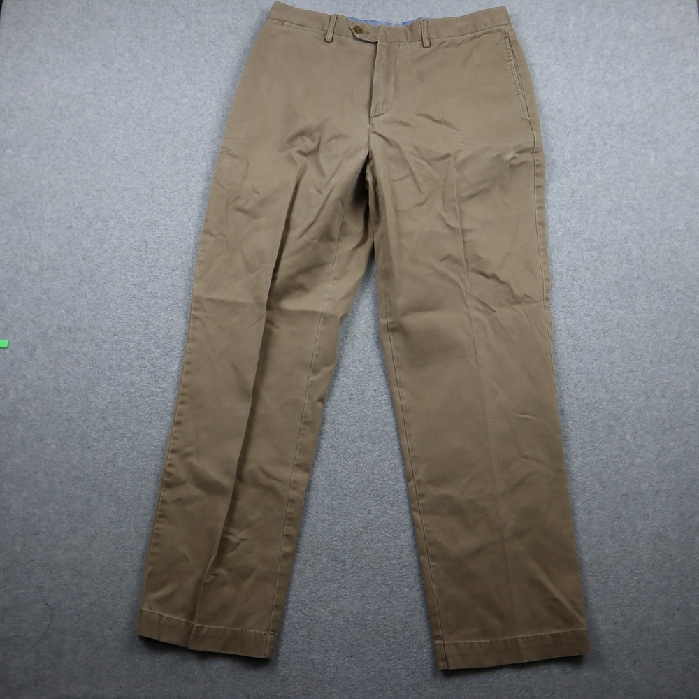 Cremieux Classics Chino Pants Mens 33x30 Straight Fit Khaki Tan Cotton Trousers